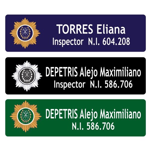 Gafetes Policía de Santa Fe — Multifuerzas Ponasso